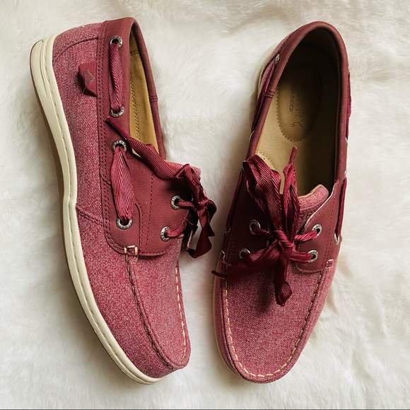 New sperry Koifish  Chambray Boat Shoe wine - Picture 7 of 14